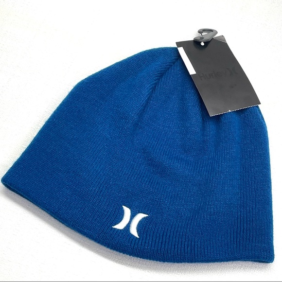 Hurley Men’s Icon Staples Winter Beanie Hat Blue OS New NWT - Picture 1 of 16